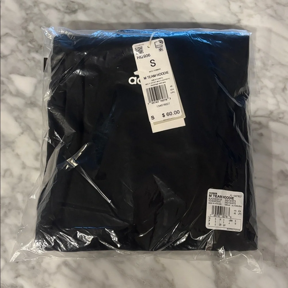 Adidas Black Hoodie with grey Trim